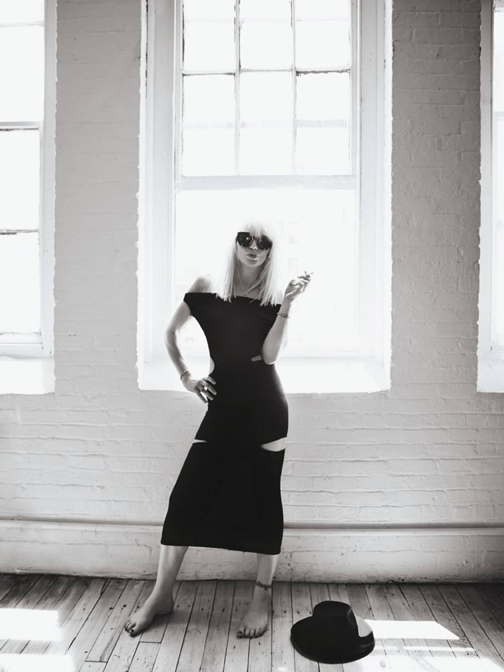 courtney love black dress Saint Laurents Music Project