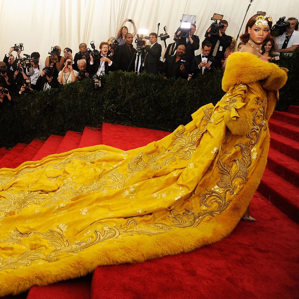 rihanna yellow met dress designer Guo Pei: the Chinese designer who made Rihanna's omelette dress | Fashion