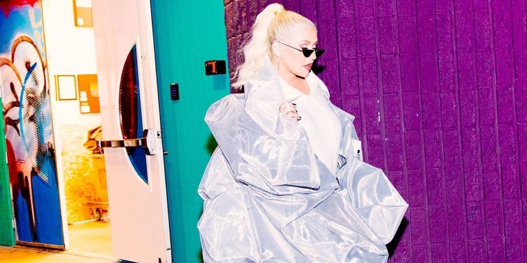 The Brand Behind Christina Aguilera's Oversized Silver 'Hoodie'