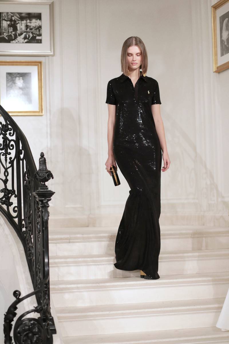 ralph lauren gold dress bella hadid Glitters for Spring 2019 Asha Sequin Dress
