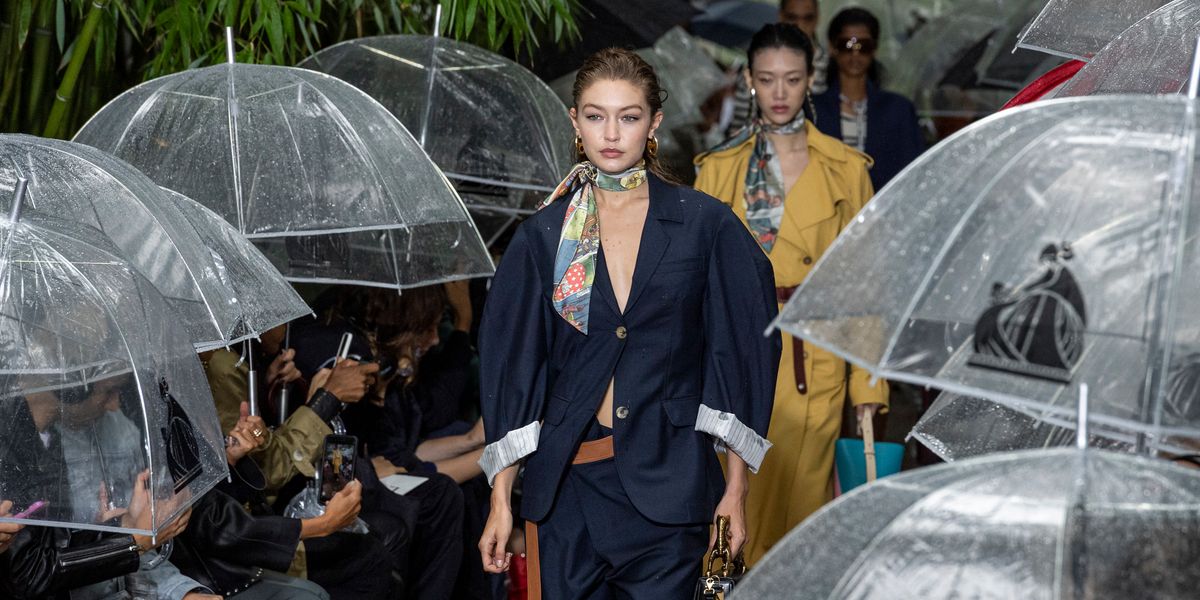 Gigi Hadid Stormed the Lanvin Runway Despite Heavy Downpour