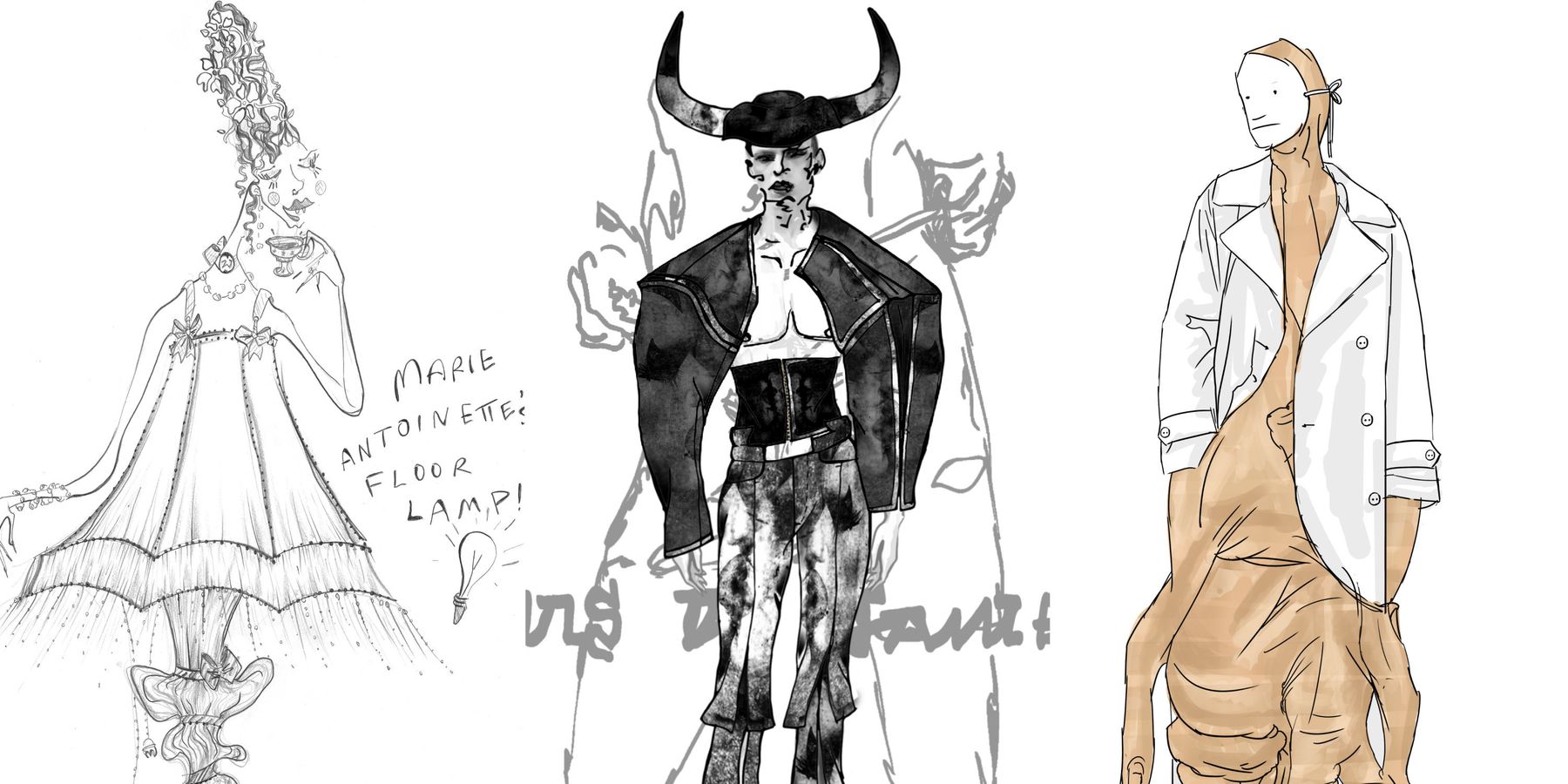 4 Rising Designers Sketch Their Fantasy Halloween Costumes