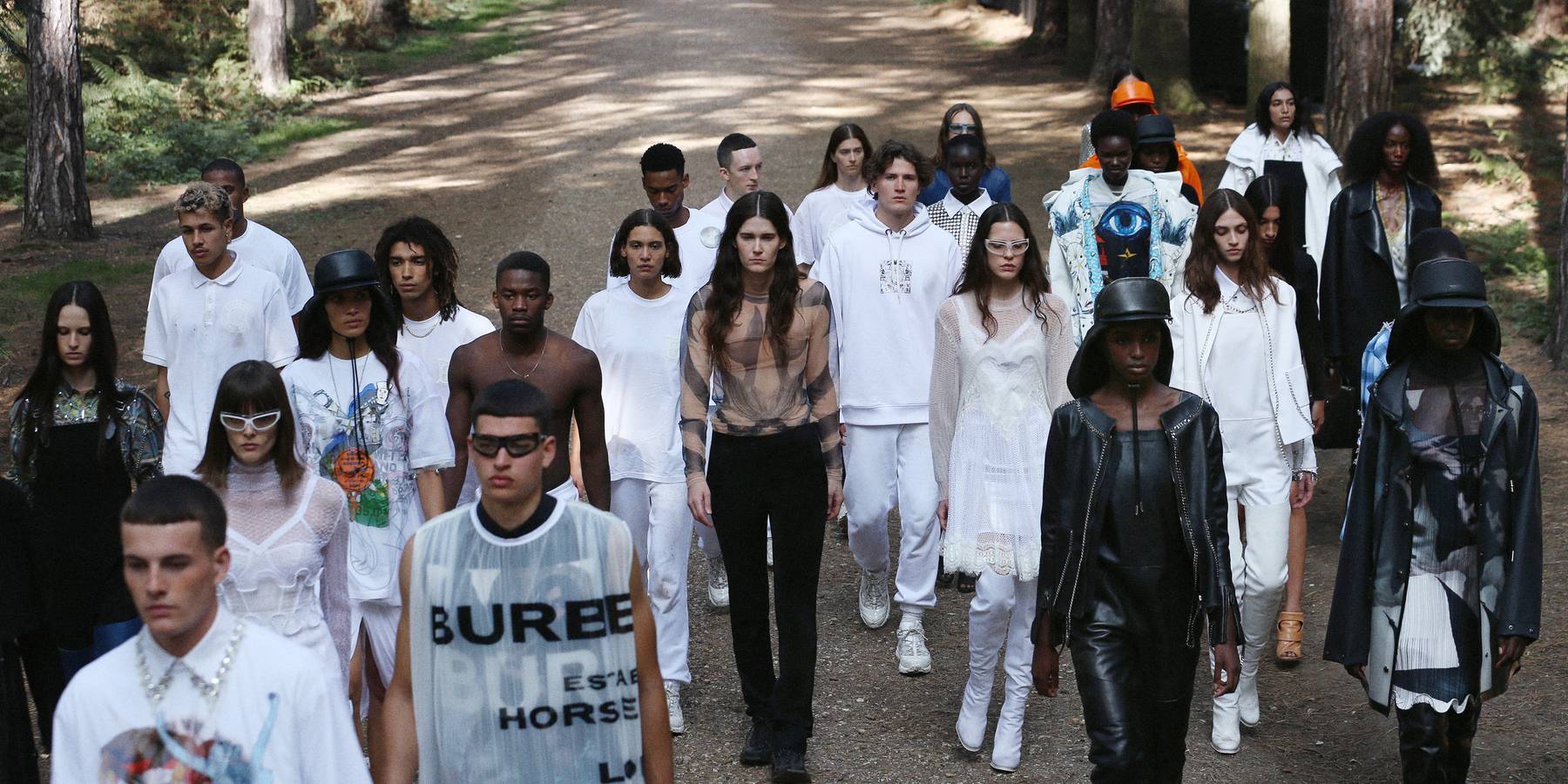 Rosalía and Bella Hadid Hosted Burberry's Forest Fashion Show