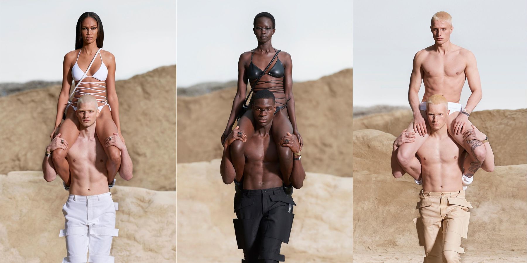 At Burberry, Couples Piggyback Into a Desert Rave