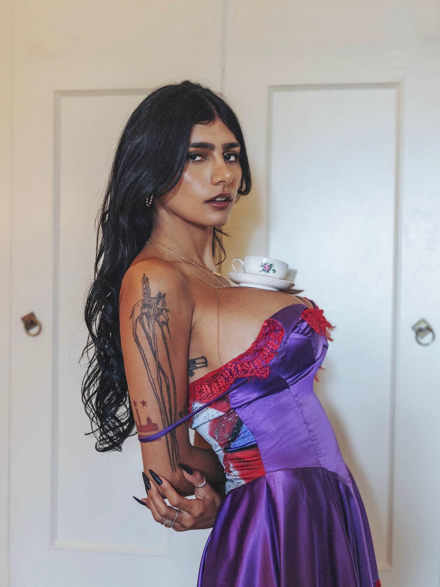 mia khalifa red dress TC | @miakhalifa wears custom FW26 dress