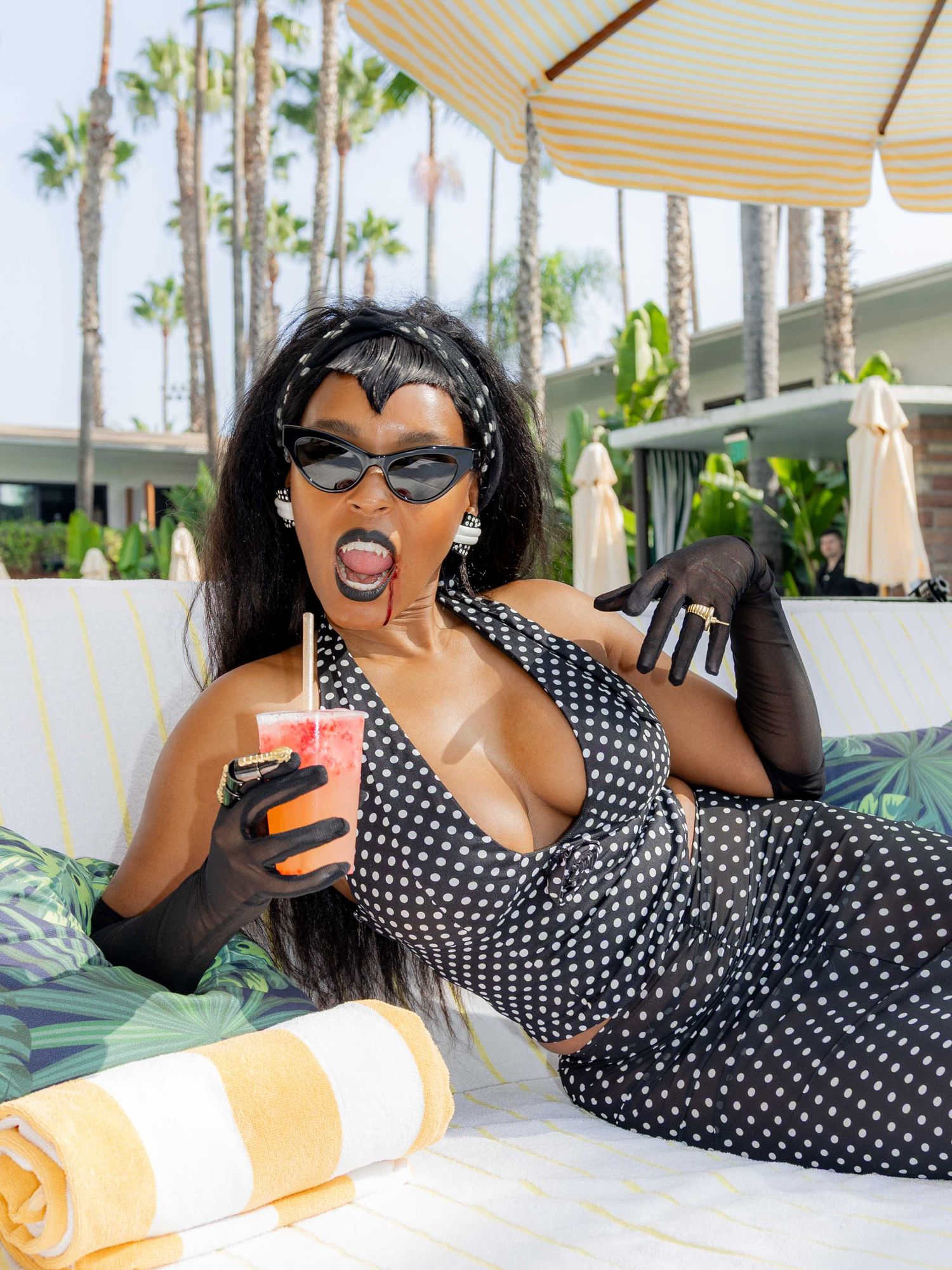 Janelle Monáe Celebrates a Poolside Halloween
