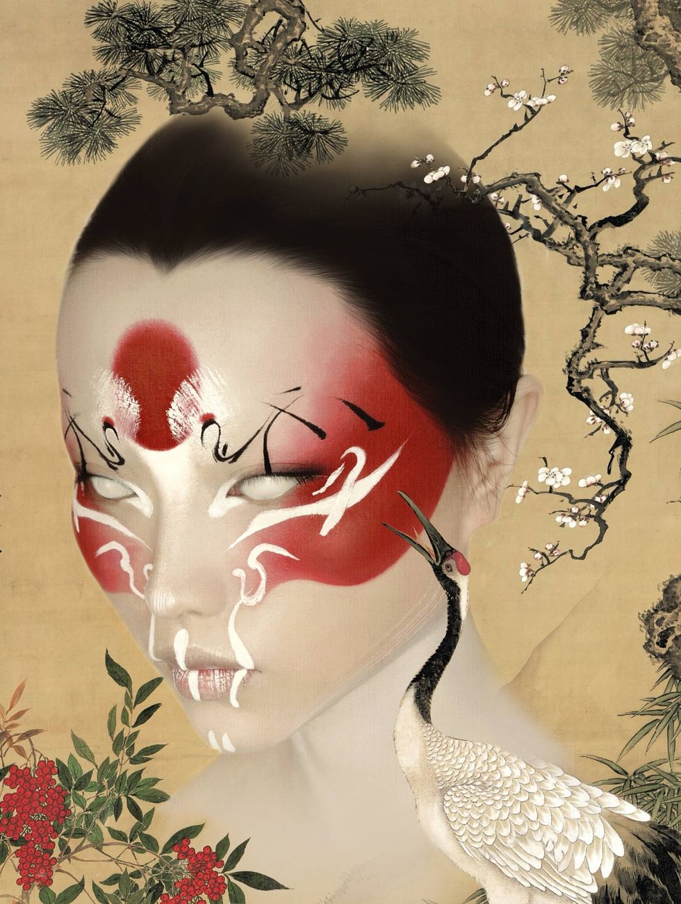 Yan Fang Paints Stories of "Eastern Futurism" Across Her Face