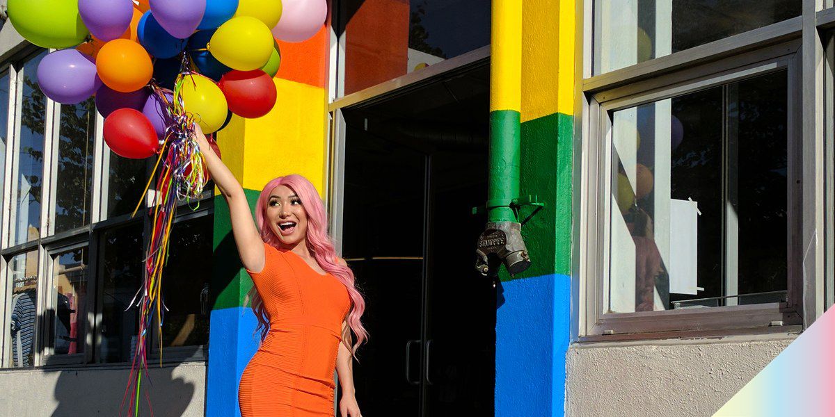nikita dragun orange dress Nikita Dragun Turns Heads In Neon Orange Couture While Shopping At Chanel In West Hollywood 2.19.21
