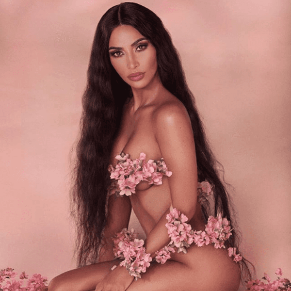 Kim Kardashian Posed Naked With Cherry Blossoms