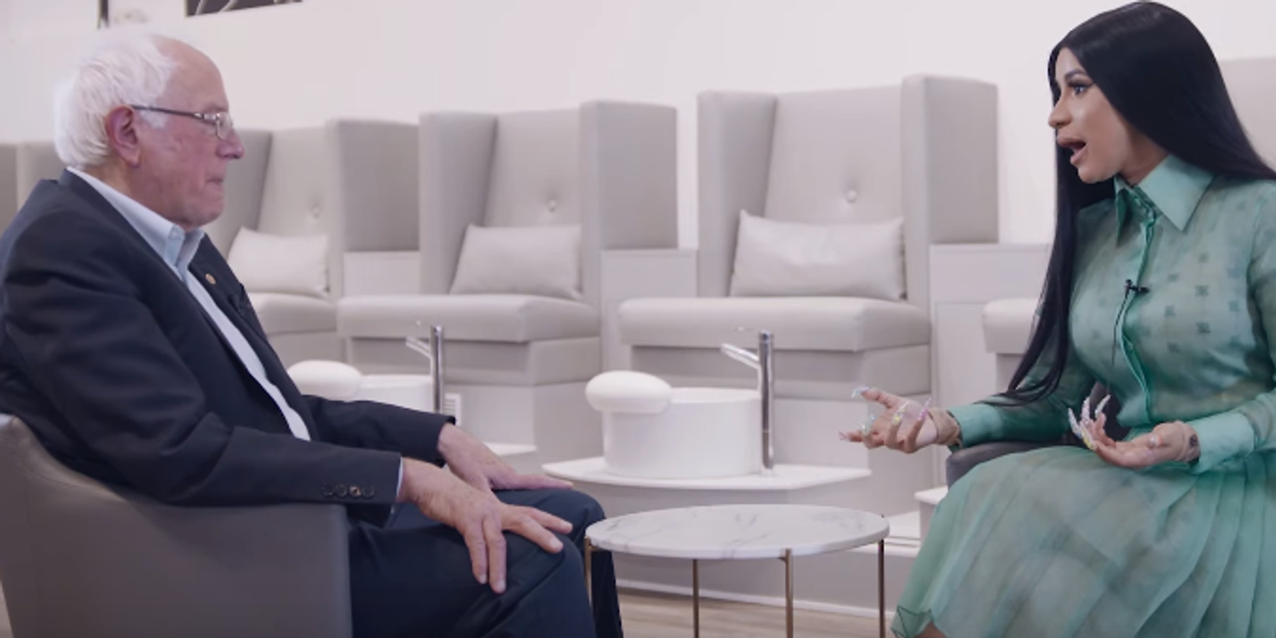 Watch Cardi B Take Bernie Sanders to a Nail Salon