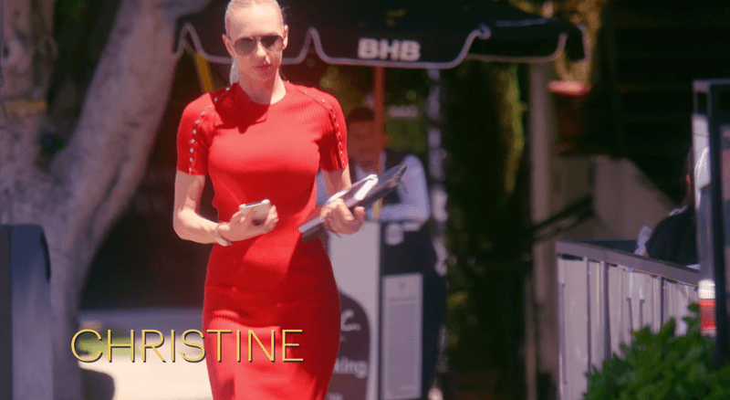 christine quinn red dress Selling Sunset's Christine Quinn Secretly Wed in a Gothic Winter Wonderland Wedding