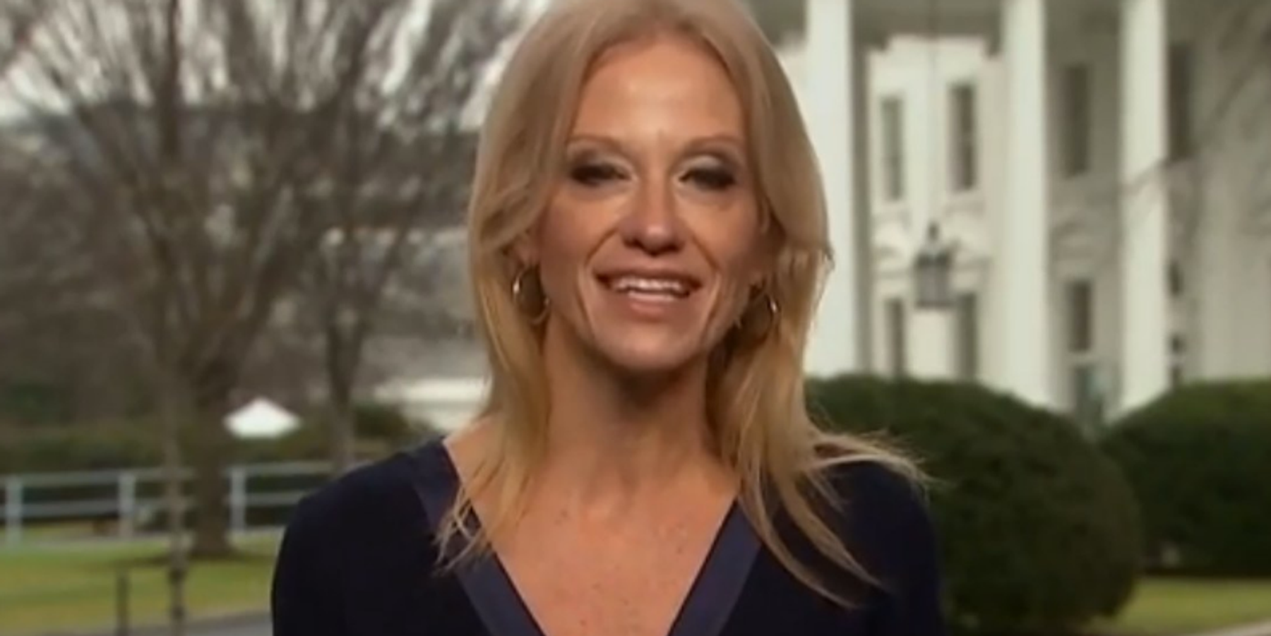 Kellyanne Conway Knelt on the Oval Office Couch and Twitter Pulled Out the Pitchforks